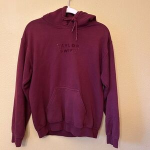 Taylor Swift Glitch Flower Maroon Hoodie Women's Size Small